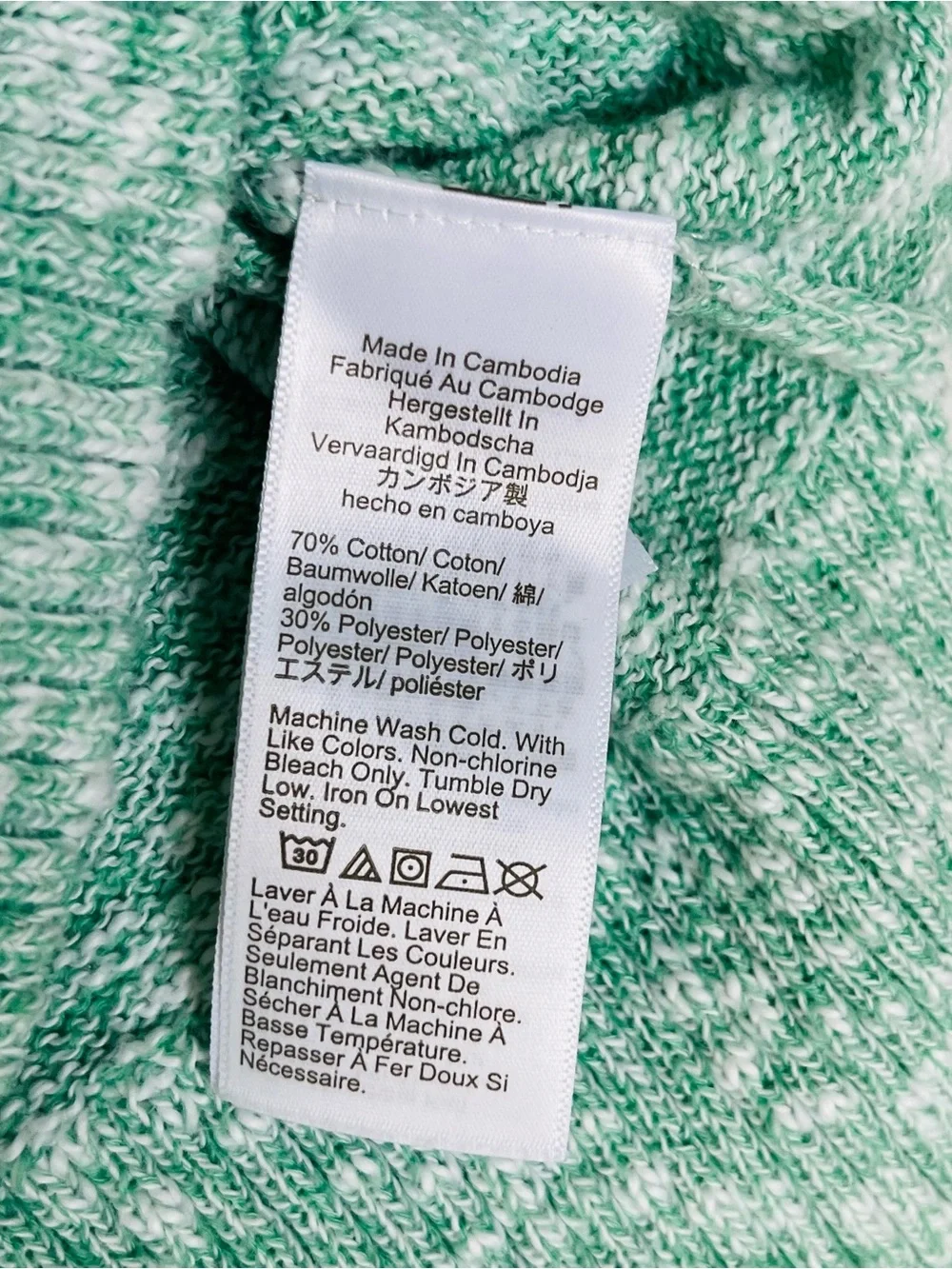 J.Crew Women Green Mint Mélange Cotton Blend Pullover Crew Neck Sweater Size XS